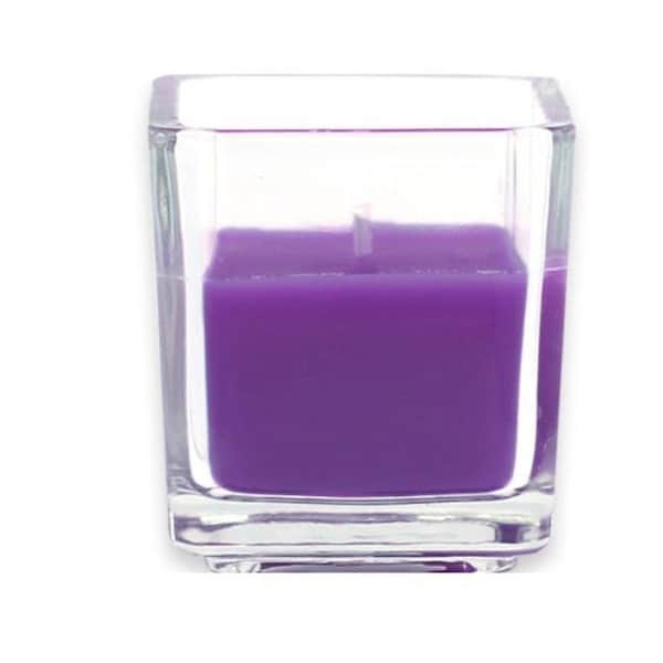 Zest Candle Zest Candle CVZ-043 Purple Square Glass Votive Candles -12pc-Box CVZ-043 - main